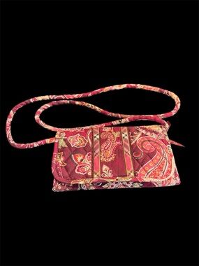 Vintage Vera Bradley trifold wallet crossbody bag Piccadilly Plum